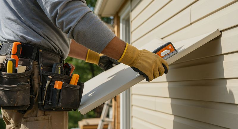 Vinyl Siding Panel Being Hung